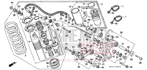COUSSIN ARRIERE XR250RN de 1992